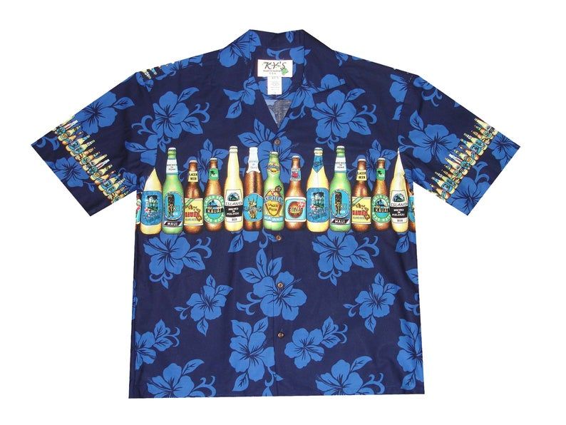 Beer Navy Blue Nice Design Hawaiian Shirt