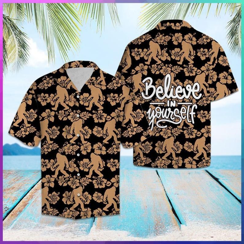 Believe In Yourself Brown Black Best Design Hawaiian Shirt