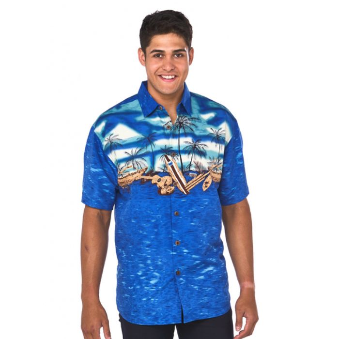 Boats Ukelele Blue Unique Design Hawaiian Shirt