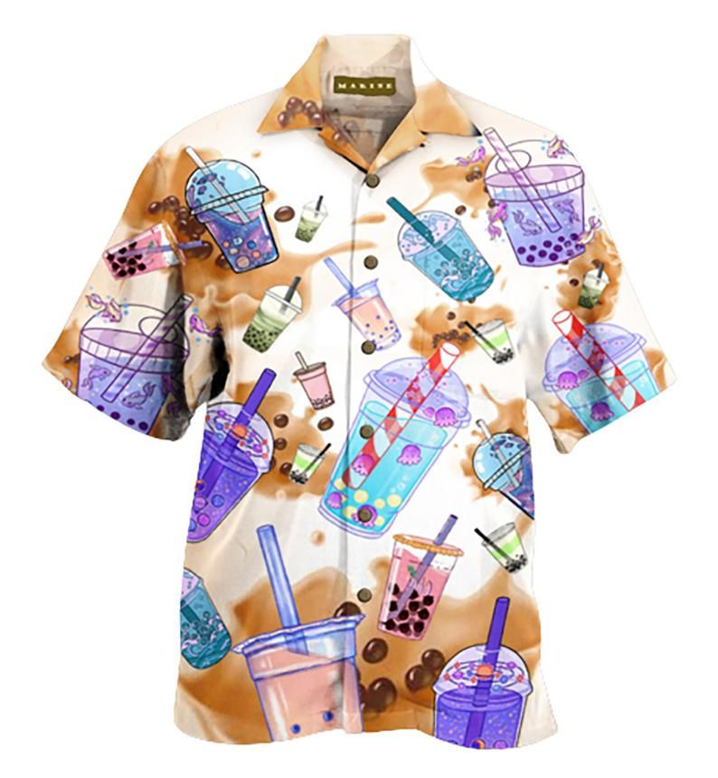 Bubble Tea Multicolor Best Design Hawaiian Shirt
