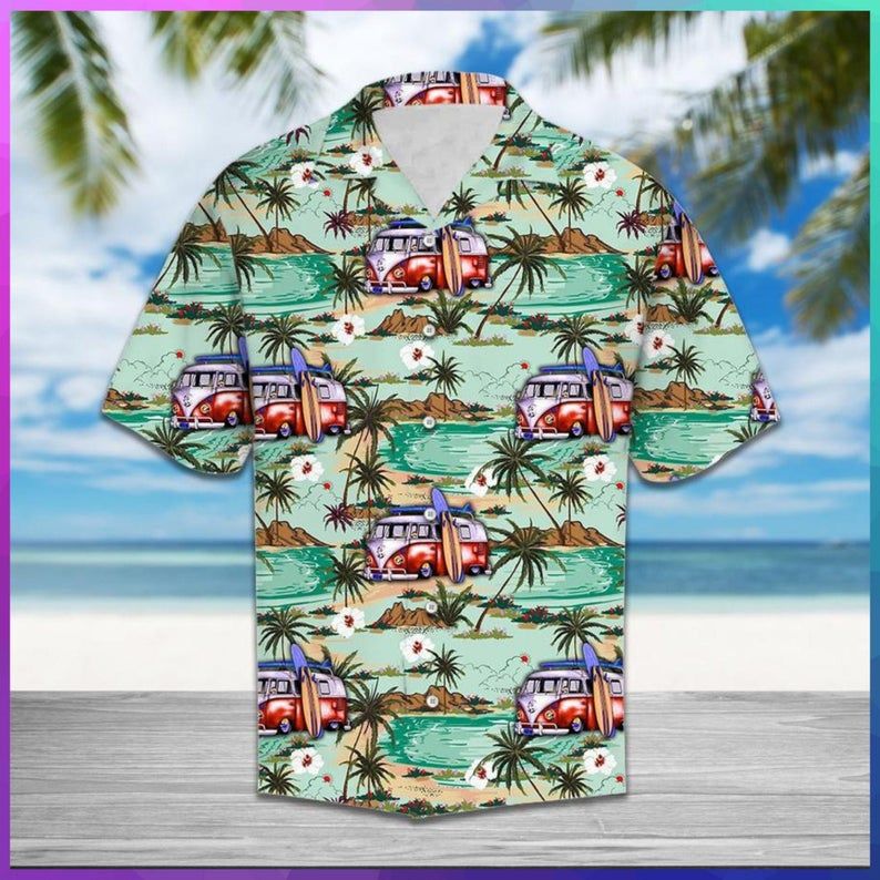 Caravan Beach Multicolor Best Design Hawaiian Shirt