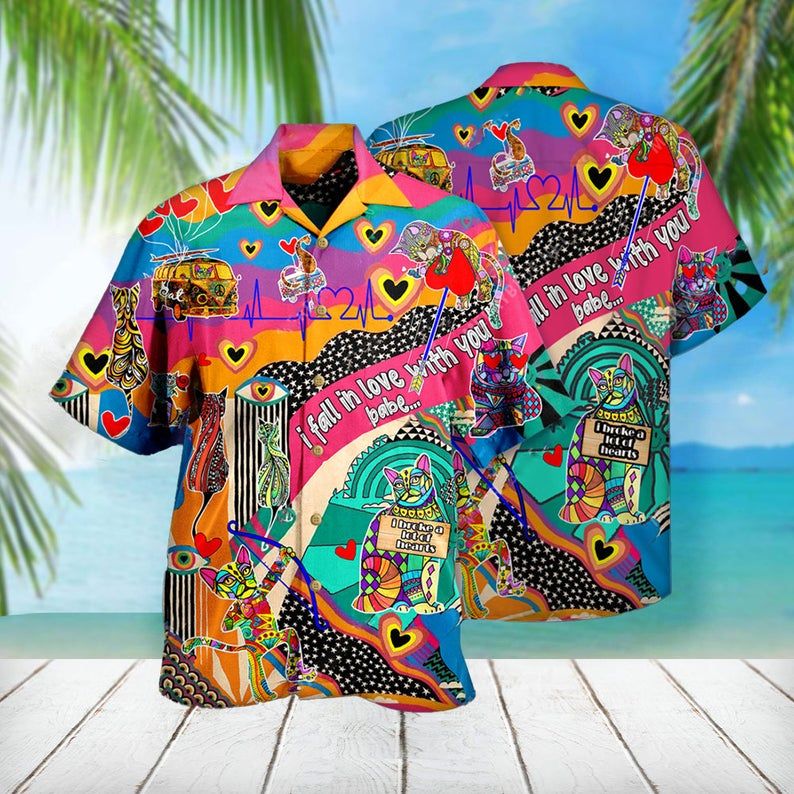 Cat Lover Multicolor Unique Design Hawaiian Shirt