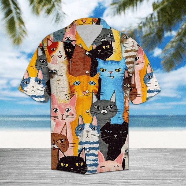 Cat Multicolor Amazing Design Hawaiian Shirt