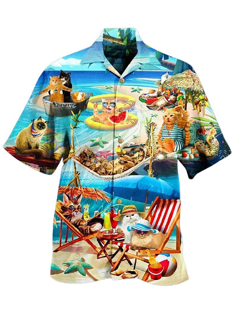 Cat Multicolor Nice Hawaiian Shirt