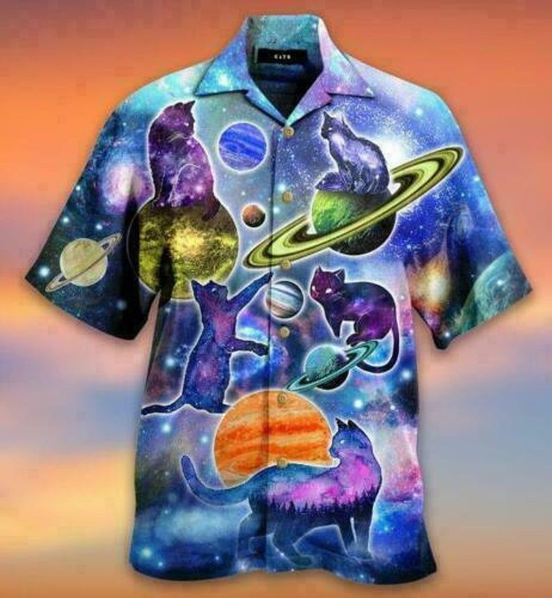 Cats Galaxy Multicolor Best Design Hawaiian Shirt