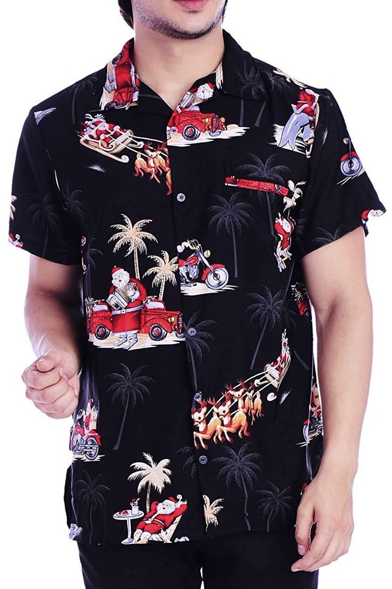 Christmas Party Black Red Nice Design Hawaiian Shirt