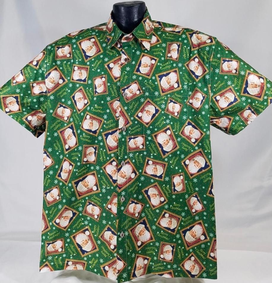 Christmas Santa Green High Quality Hawaiian Shirt