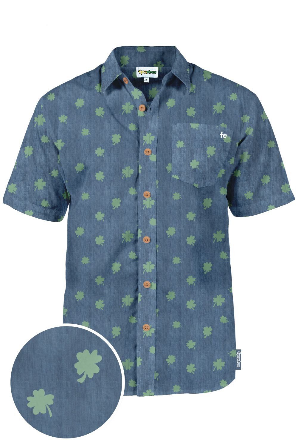 Clover Blue High Quality Hawaiian Shirt