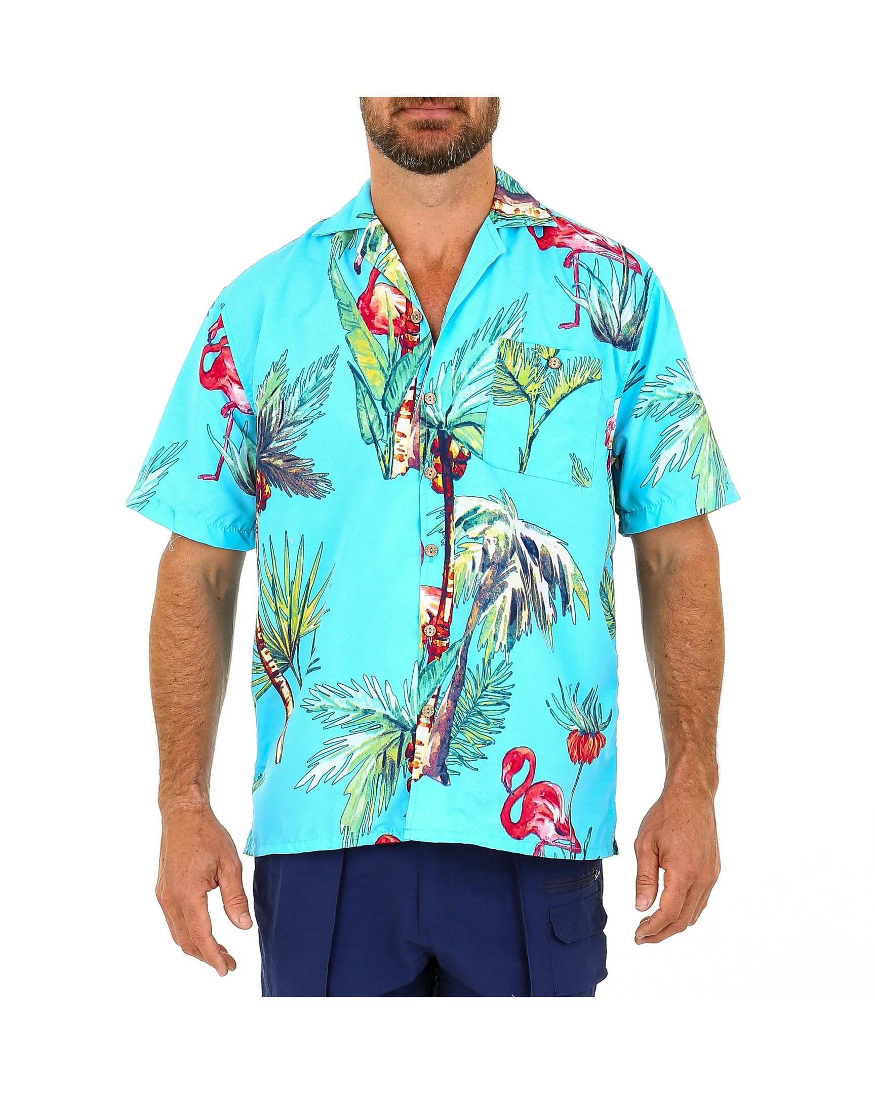 Coconut Tree Blue High Quality Hawaiian Shirts