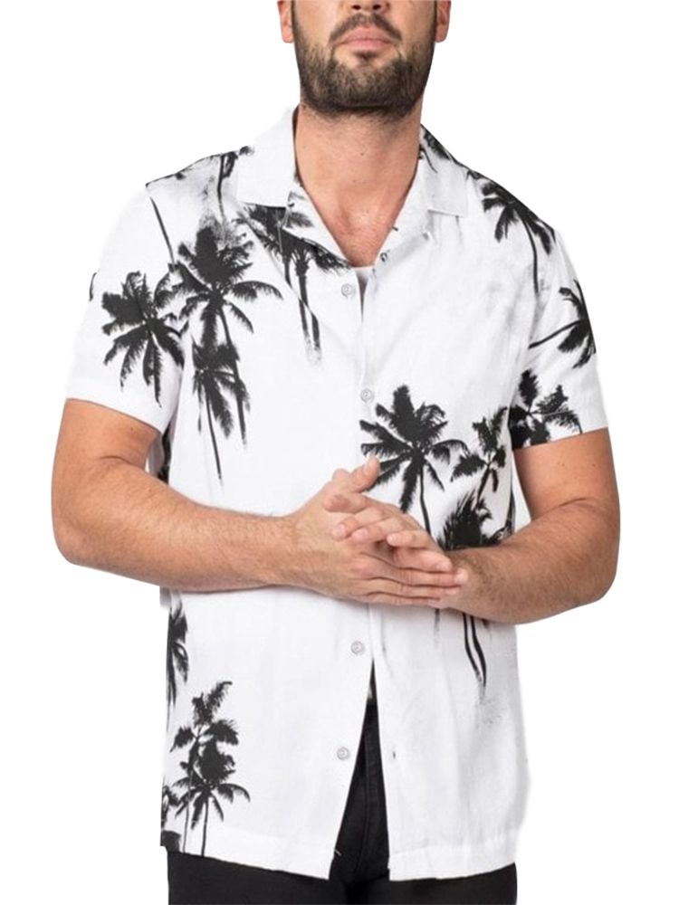 Coconut Tree White Nice Design Hawaiian Shirt