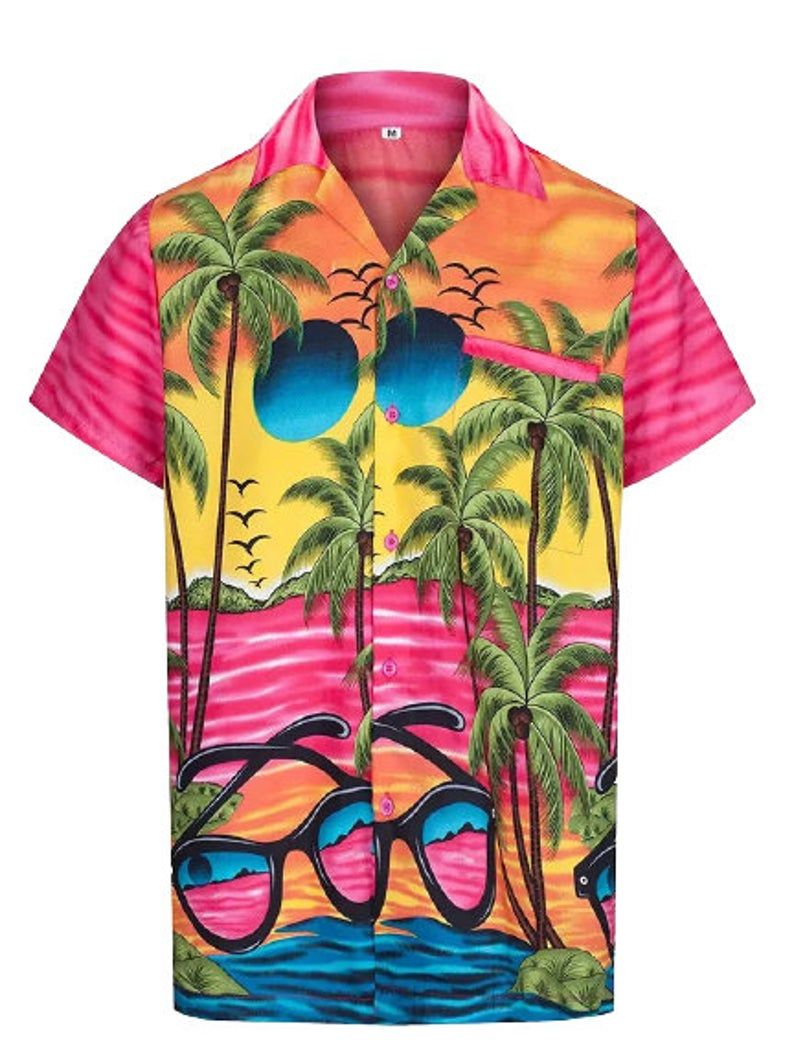 Collar Sun Multicolor Nice Design Hawaiian Shirt