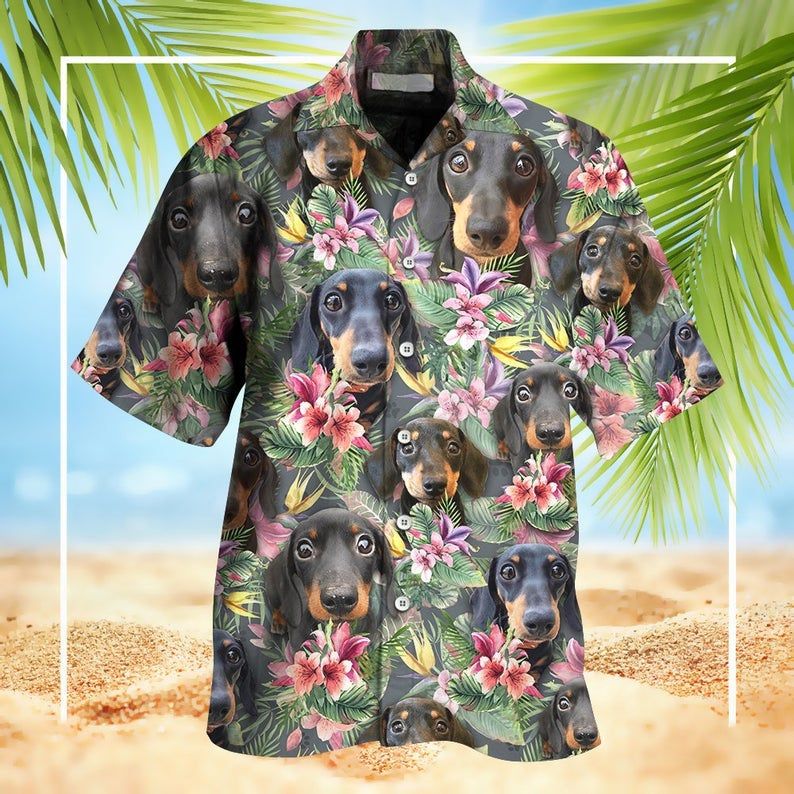 Dachshund Pattern Multicolor Nice Design Hawaiian Shirt