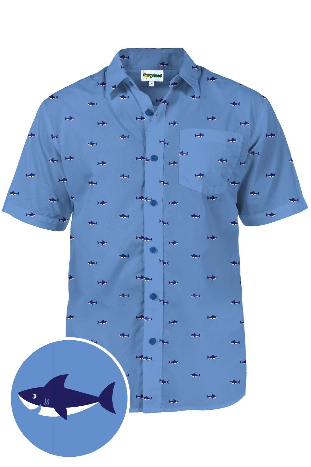 Deep Blue Blue Nice Design Hawaiian Shirt