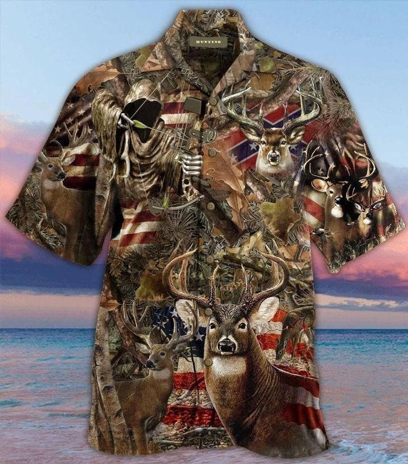 Deer Hunting Brown Amazing Design Hawaiian Shirt