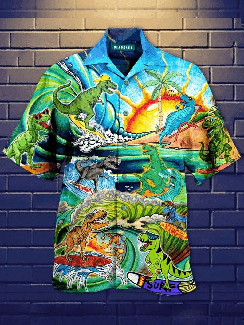 Dinosaurs Multicolor Unique Design Hawaiian Shirt