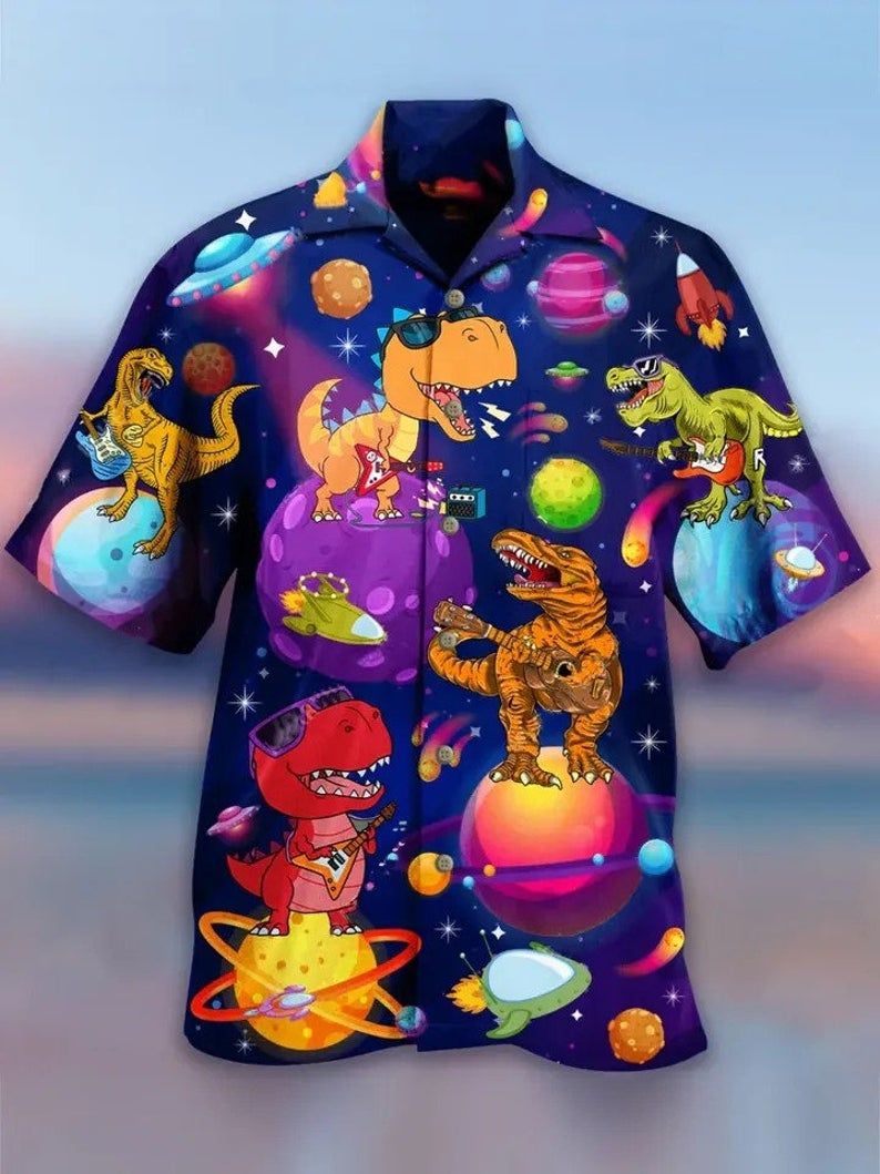 Dinosaurs On The Planet Multicolor Best Design Hawaiian Shirt