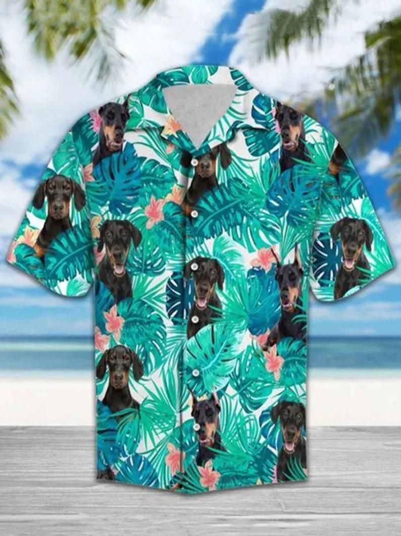 Dog Green Black Best Design Hawaiian Shirt