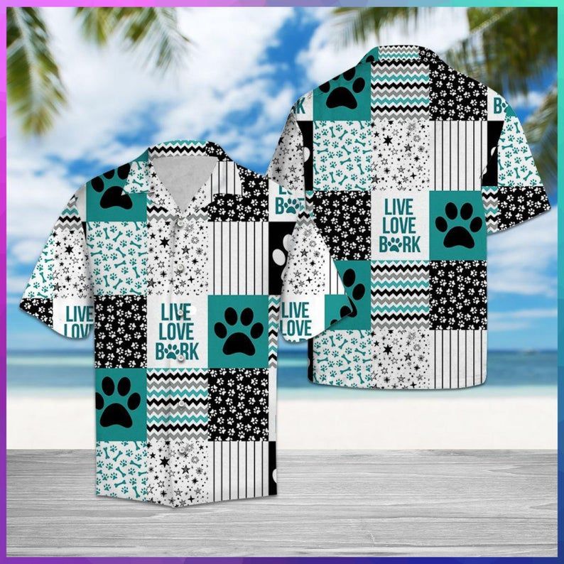 Dog Shape Pattern Multicolor Unique Design Hawaiian Shirt