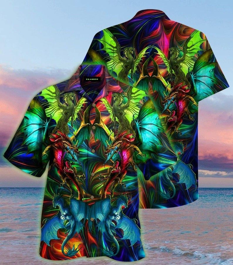 Dragon Birds Multicolor Amazing Design Hawaiian Shirt