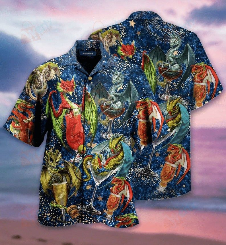 Dragon Cocktai Multicolor Unique Design Hawaiian Shirt