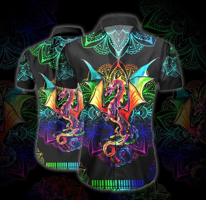 Dragon Multicolor Design Hawaiian Shirt