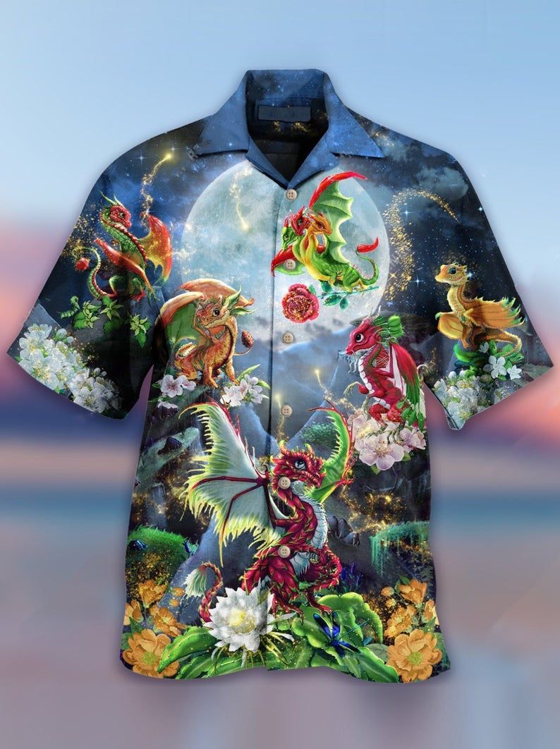 Dragons Christmas Multicolor Best Design Hawaiian Shirt
