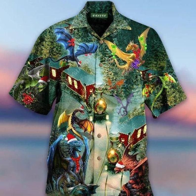 Dragons Christmas Multicolor Nice Design Hawaiian Shirt