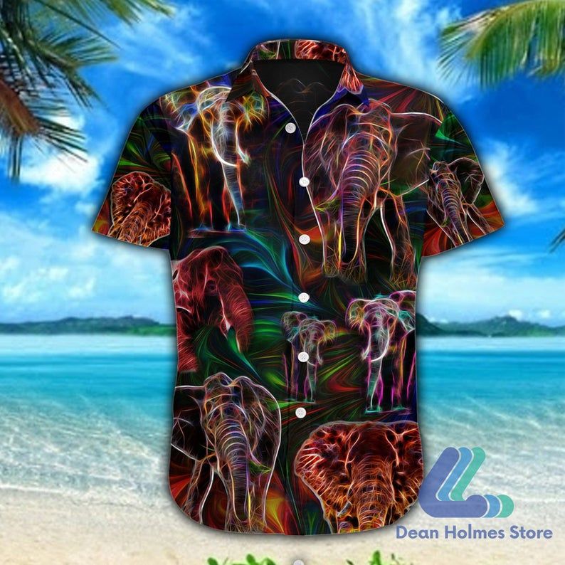 Elephant Multicolor Unique Design Hawaiian Shirt