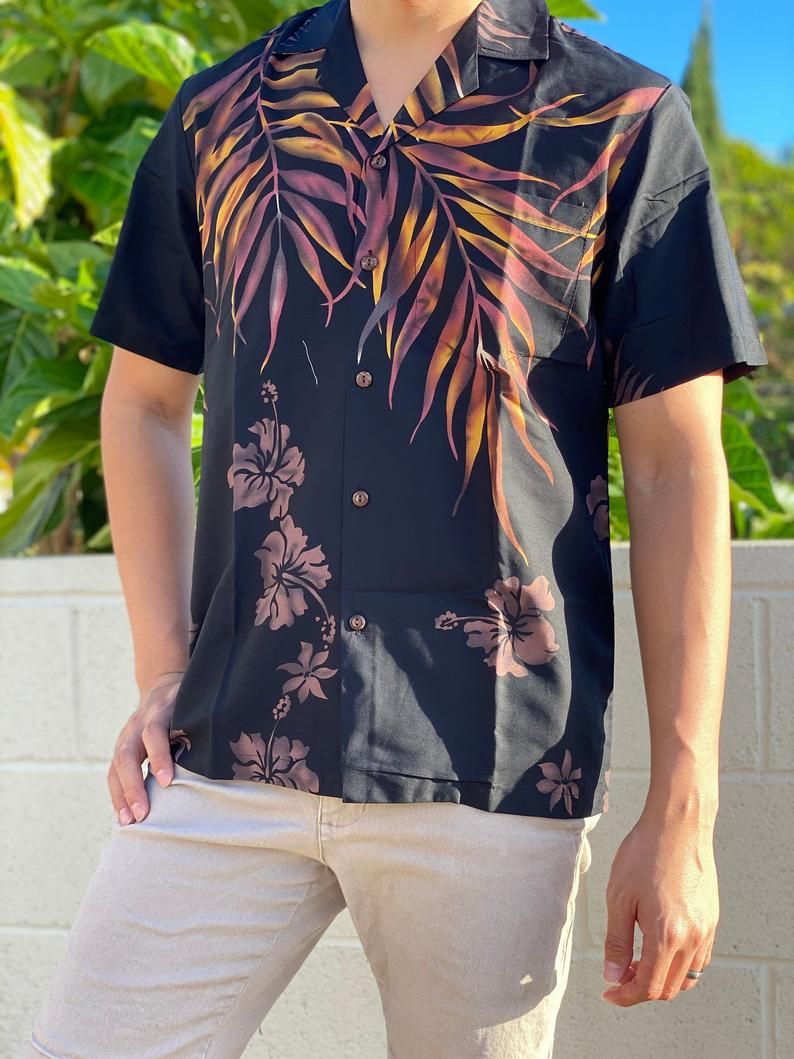 Fern Aloha Black Pink Best Design Hawaiian Shirt