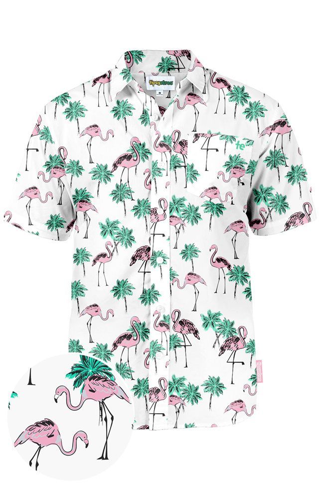Flamingle White Amazing Design Hawaiian Shirt