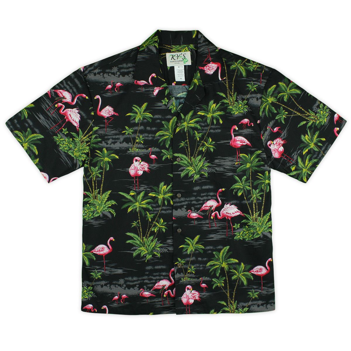 Flamingo Bay Black Nice Design Hawaiian Shirt