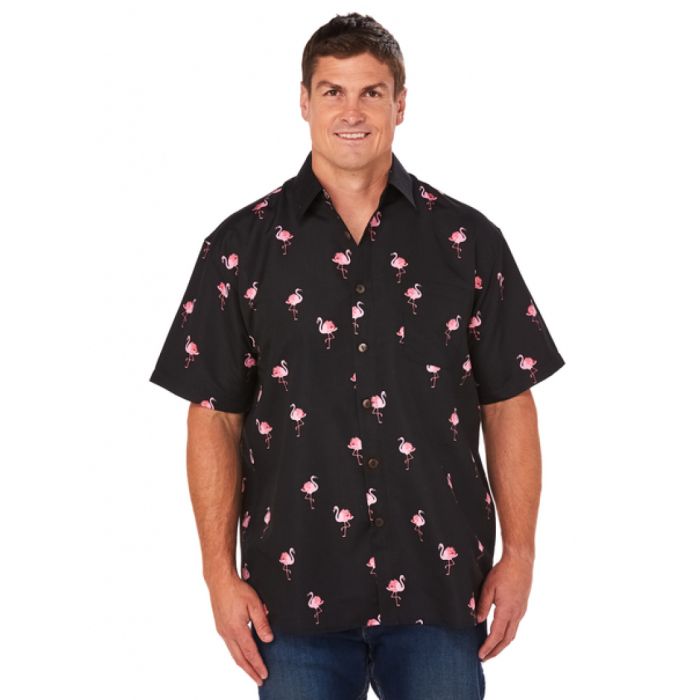 Flamingo Black Awesome Design Hawaiian Shirt
