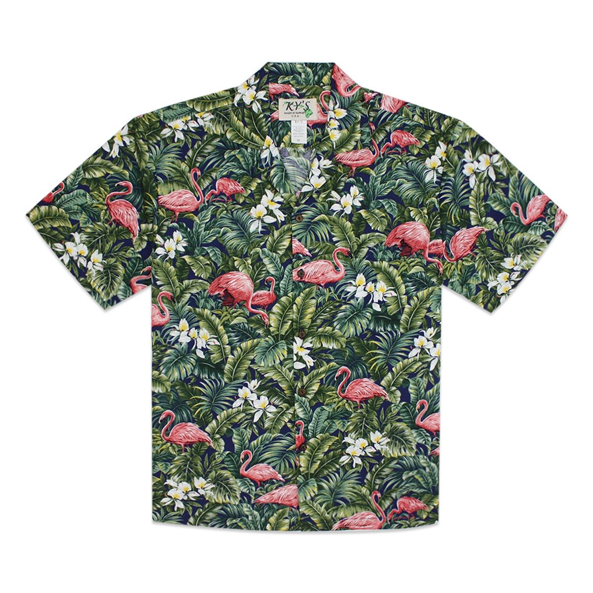 Flamingo Flora Green Amazing Design Hawaiian Shirt