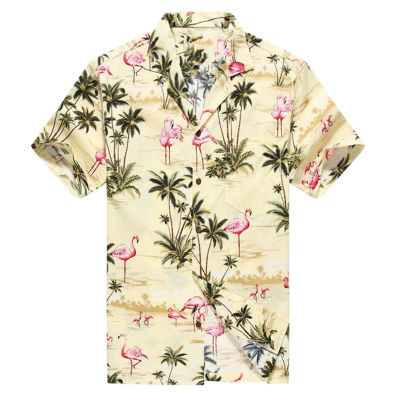Flamingos Yellow Unique Design Hawaiian Shirt
