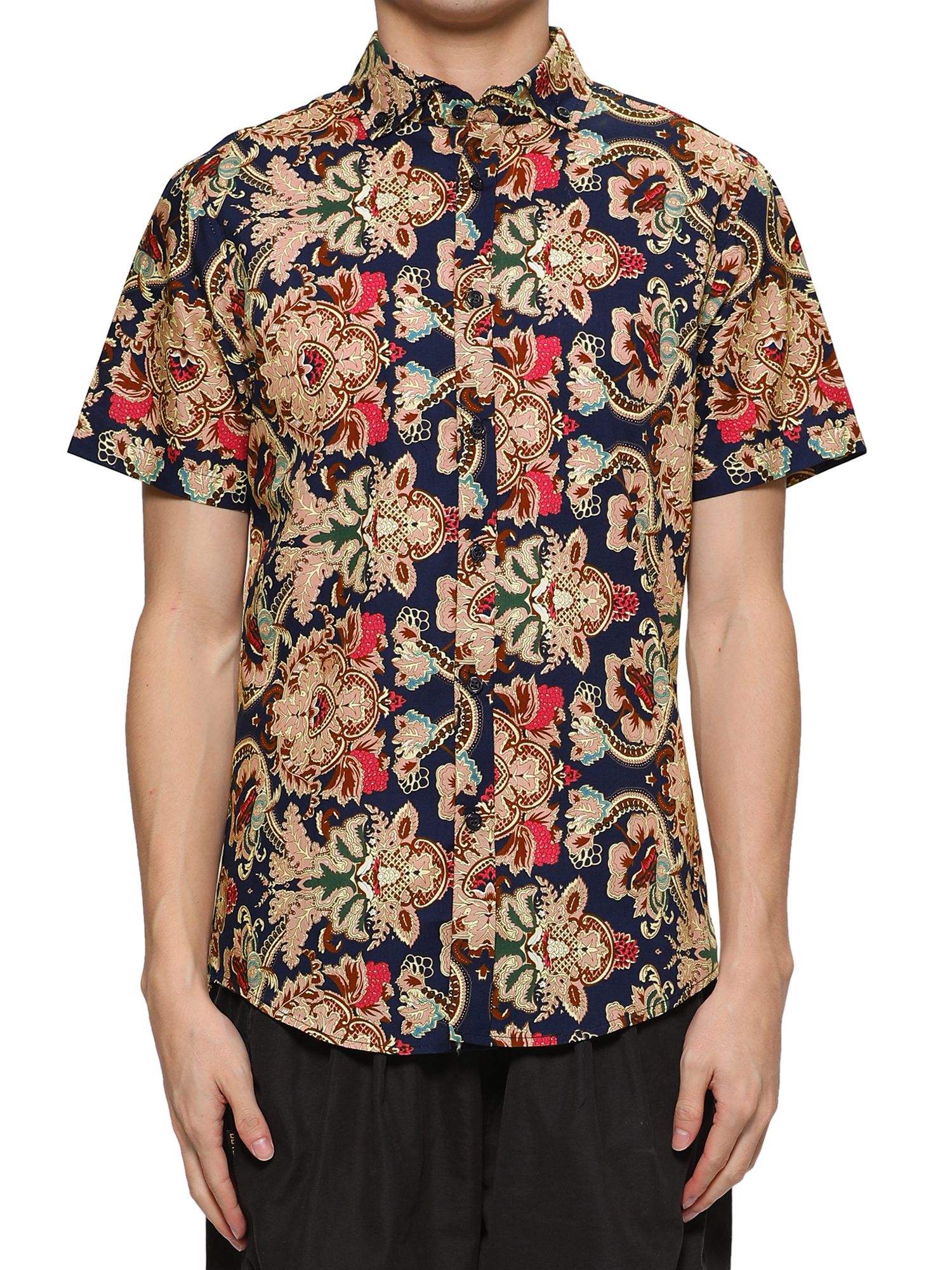 Floral Black High Quality Hawaiian Shirt