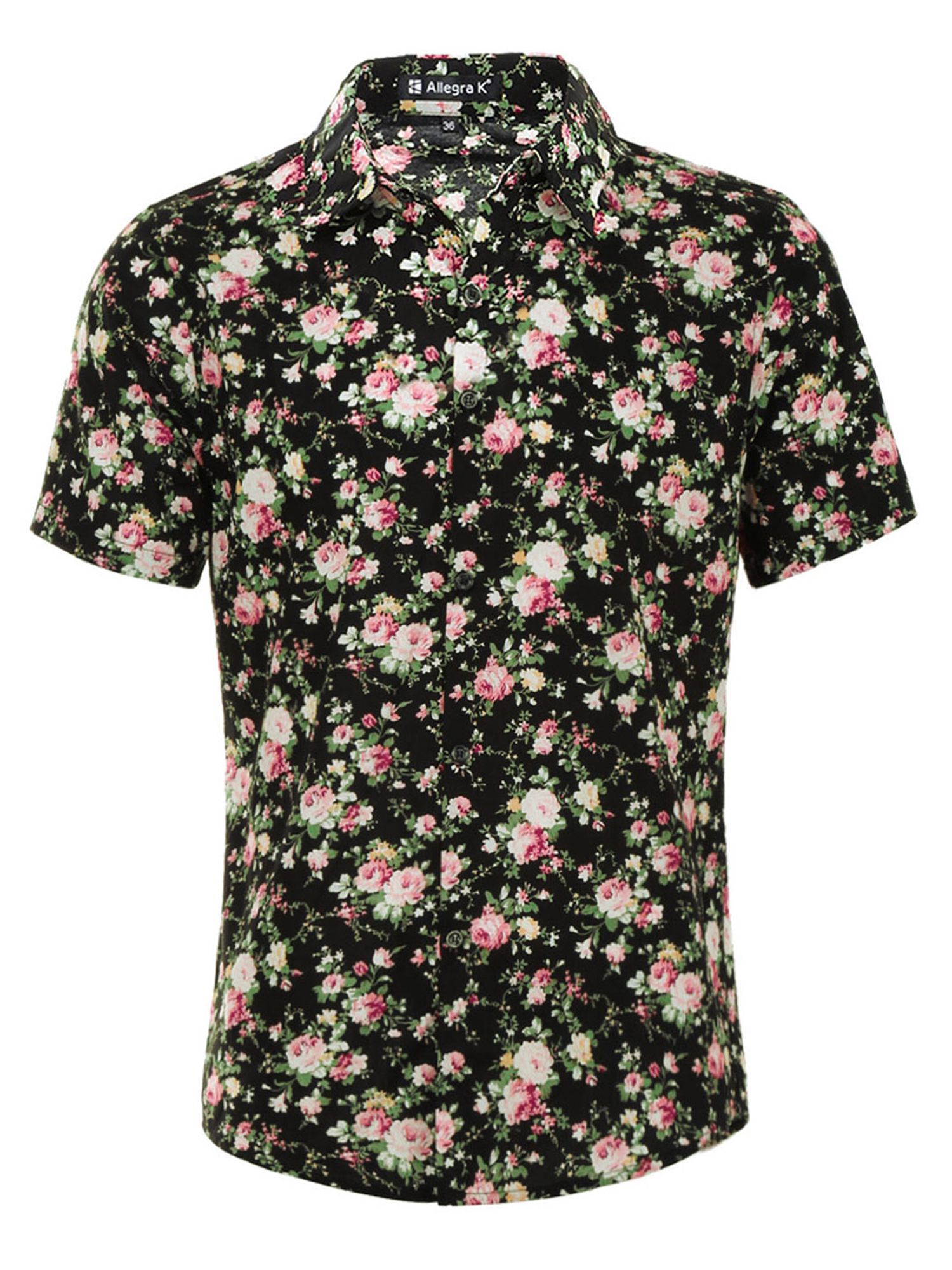 Floral Black Unique Hawaiian Shirts