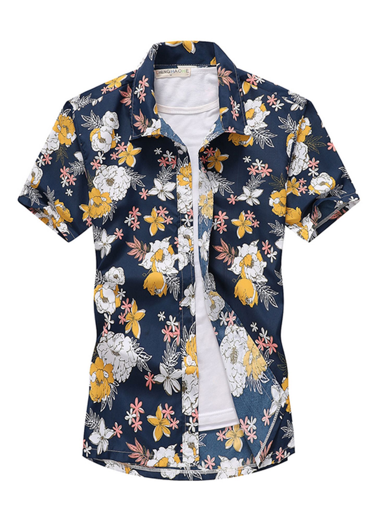 Floral Blue High Quality Hawaiian Shirts