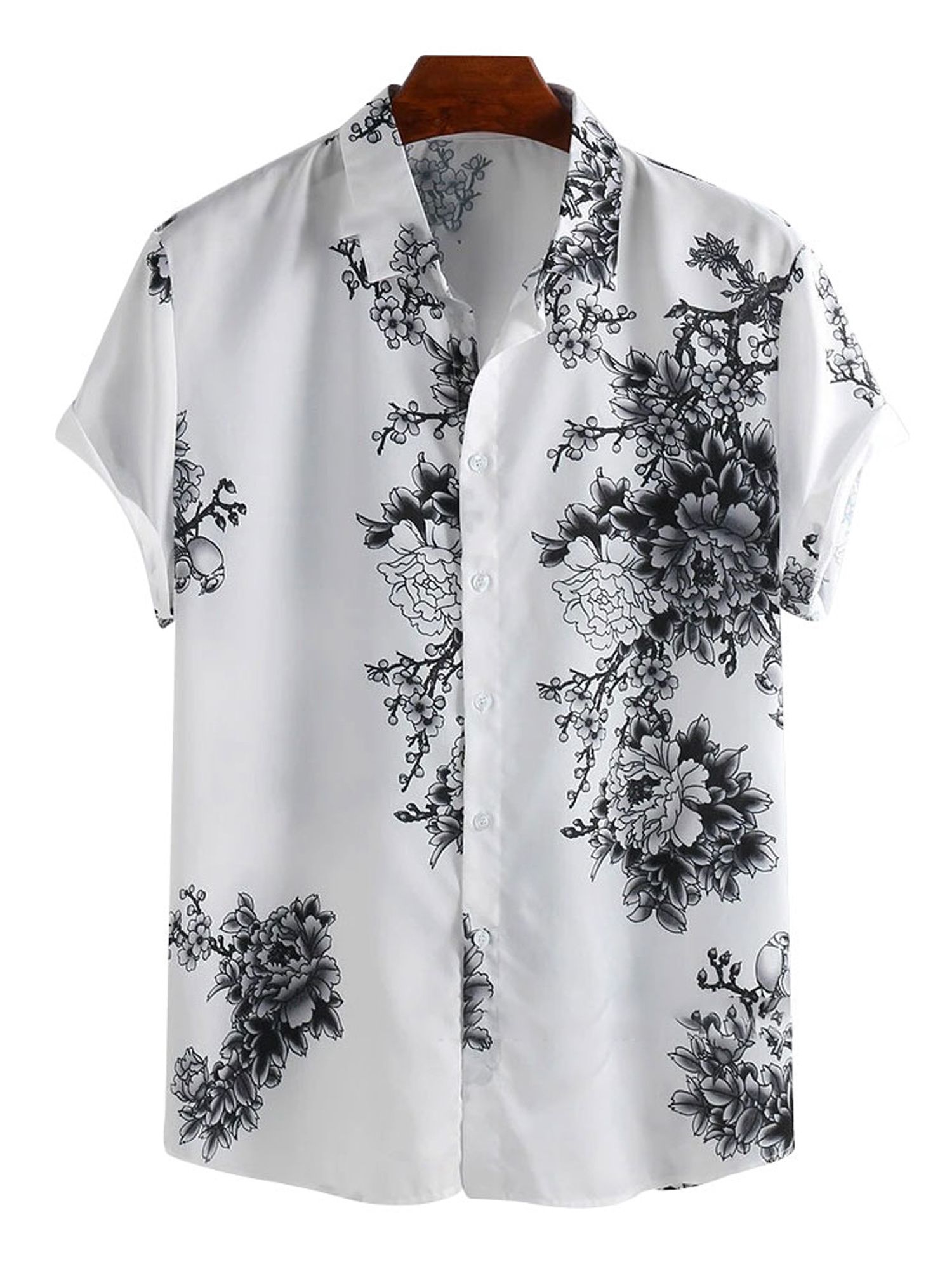 Floral Leaf White Awesome Design Hawaiian Shirt