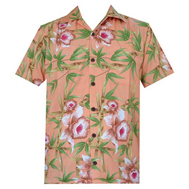 Flower Bamboo Orange High Quality Hawaiian Shirt