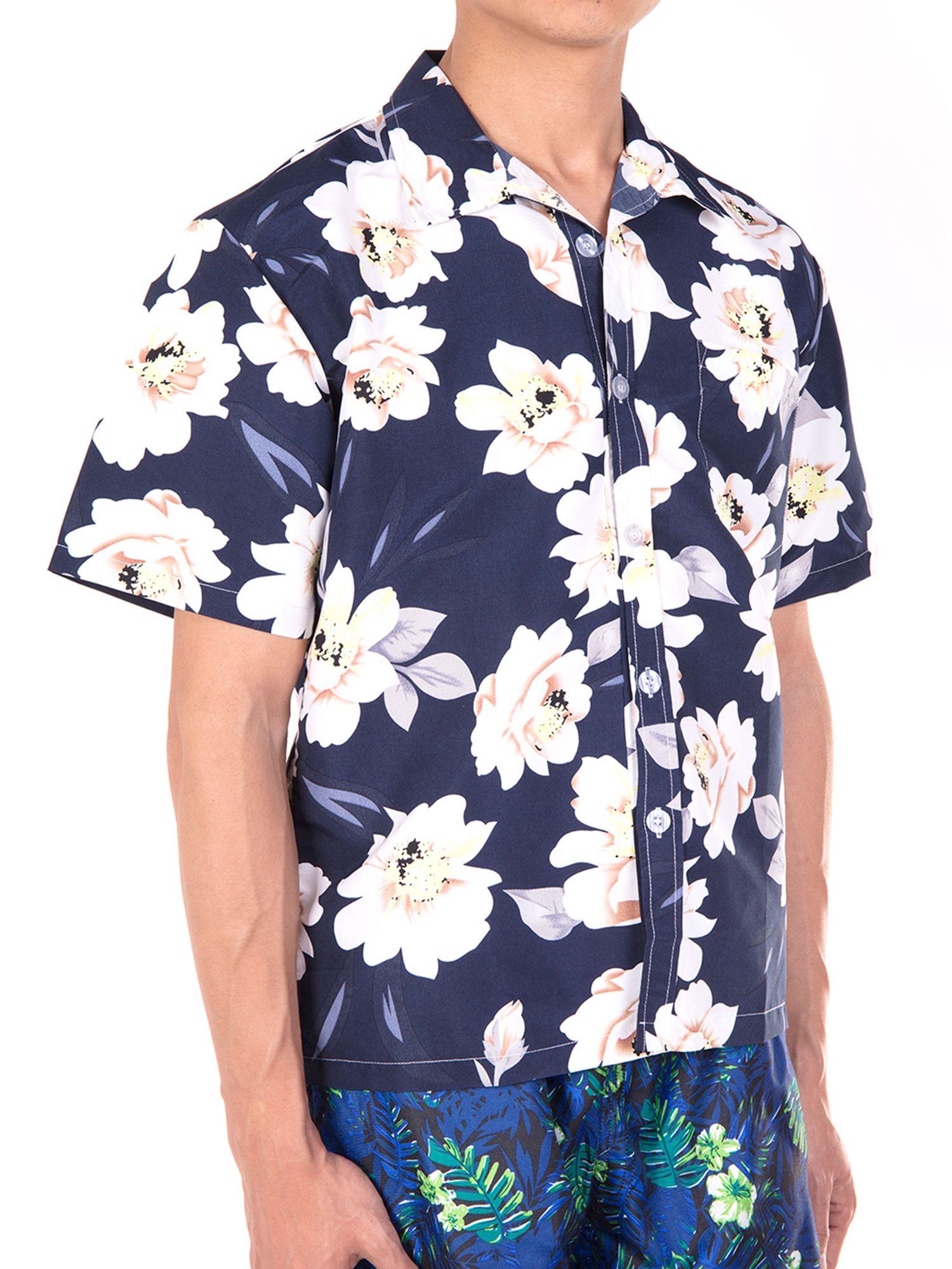 Flower Blue High Quality Hawaiian Shirt