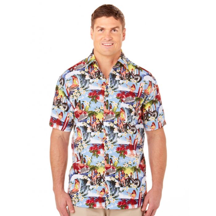 Girls Blue Awesome Design Hawaiian Shirt