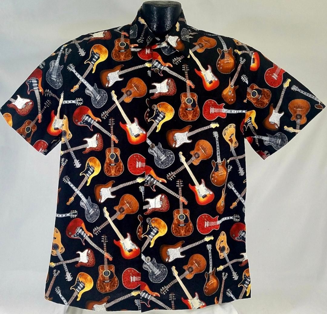 Guitar Black Unique Design Hawaiian Shirt