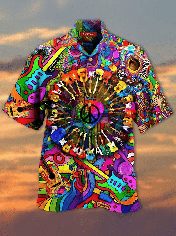 Guitar Colorful High Quality Hawaiian Shirt