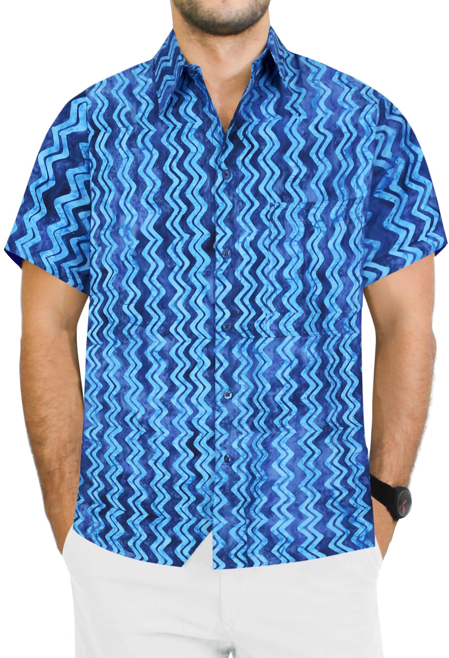 Happy Bay Blue High Quality Hawaiian Shirt