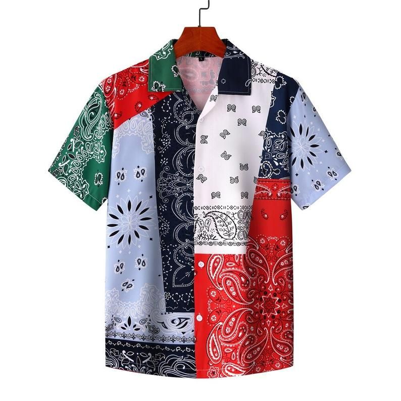 Harajuku Bandana Style Multicolor Unique Design Hawaiian Shirt