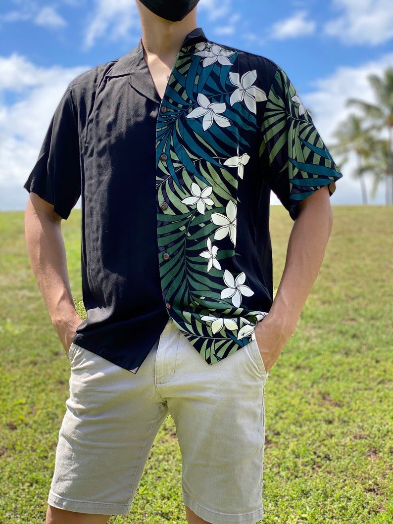 Hibiscus Aloha Black Green Nice Design Hawaiian Shirt