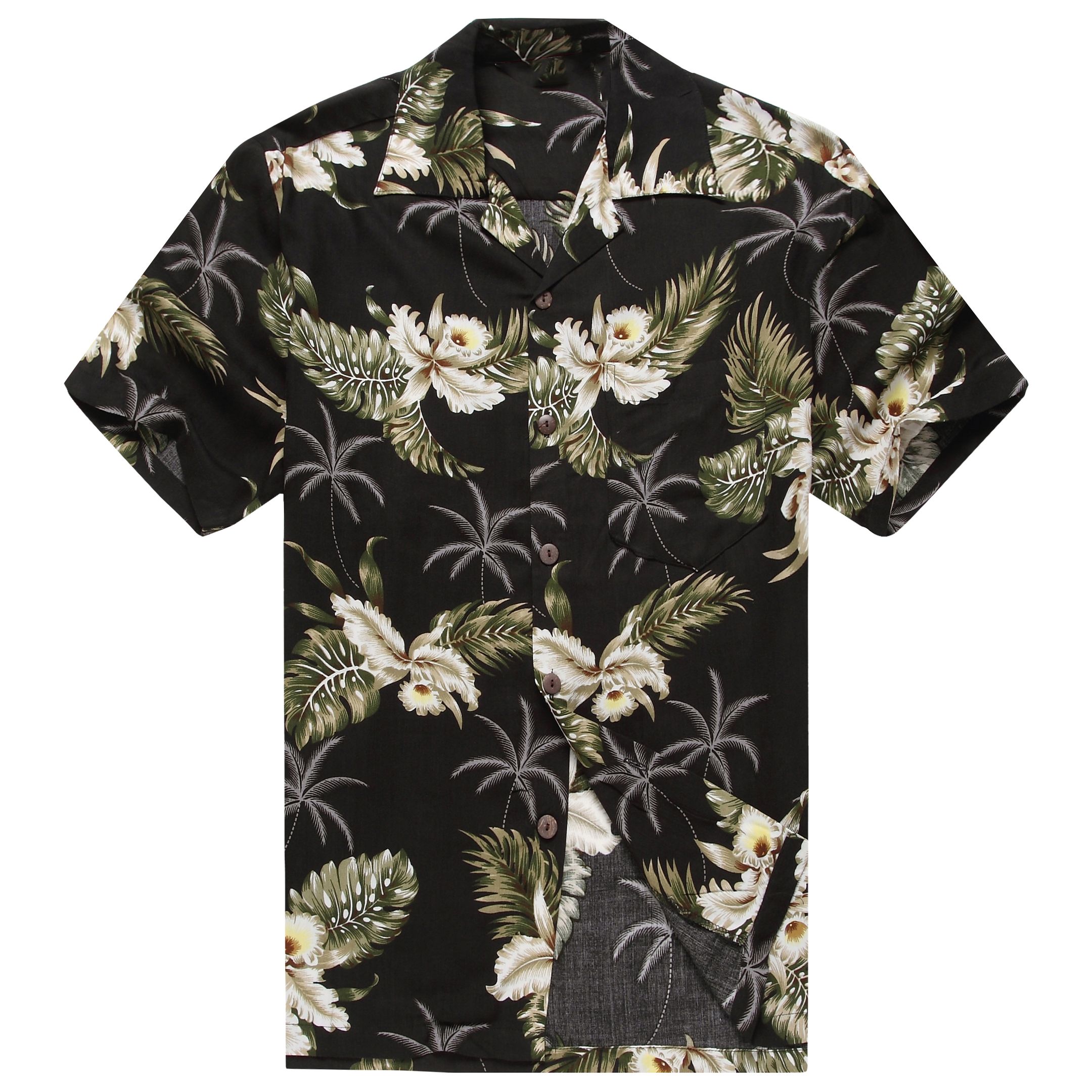 Hibiscus Black High Quality Hawaiian Shirt