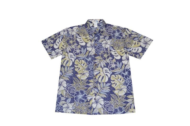 Hibiscus Blue Brown Unique Design Hawaiian Shirt