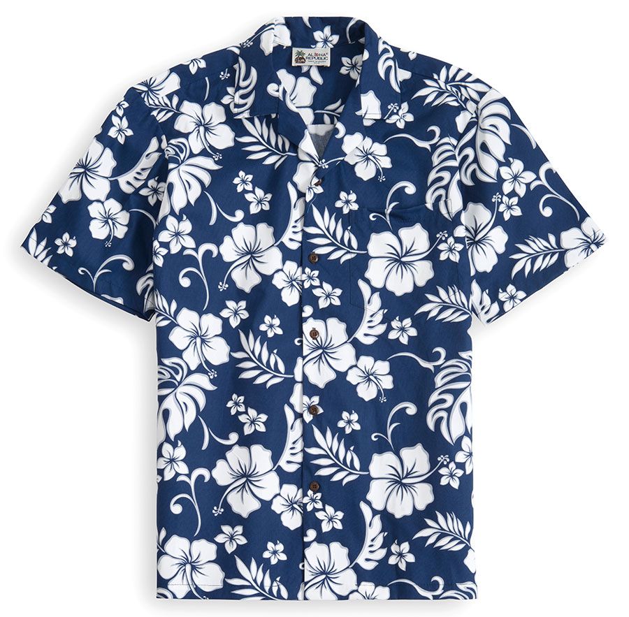 Hibiscus Blue Nice Design Hawaiian Shirts