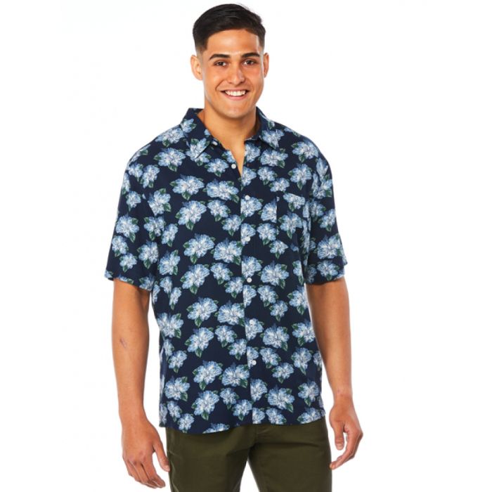 Hibiscus Blue Unique Hawaiian Shirts